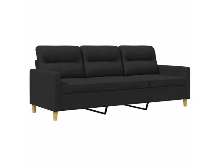 (Promo 2026)CANAPÉ FIXE Noir - SHIELD - Canapé Double - Sofa pour 3 personnes - Noir 180cm Tissu 2376089