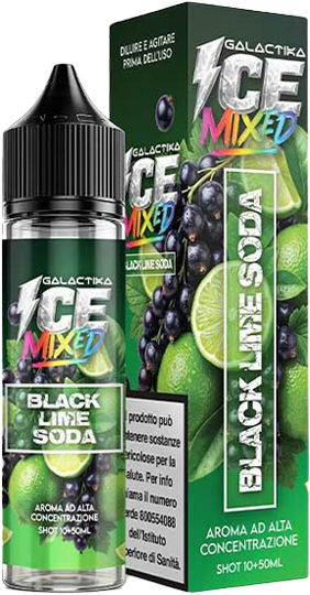 Galactika Black Lime Soda Ice Mixed Liquido Shot 10ml Ribes Nero Lime Ghiaccio