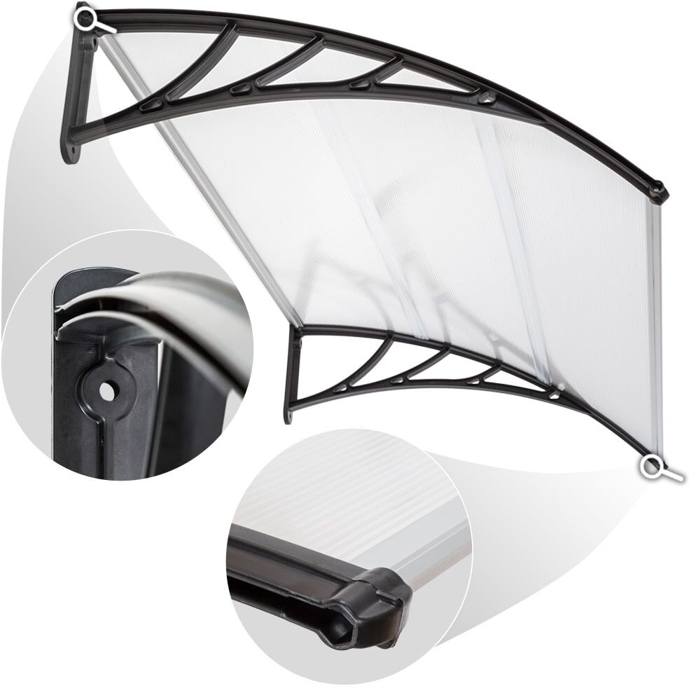 Tectake Marquesina arqueada y resistente con 120 x 93 cm, transparente