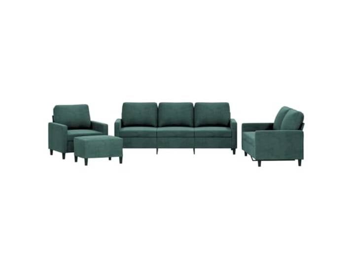 GHVBNMF 4-tlg. Sofagarnitur mit Kissen Dunkelgrün Velours Couch-Set Eleganter Polstersessel und Couches aus weichem Samt mit Fußhocker für stilvolle Entspannung im Wohnzimmer.
