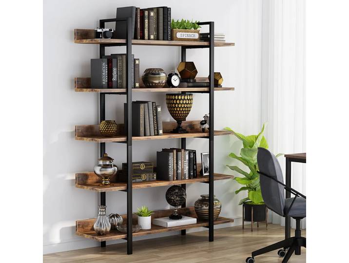 Étagère de rangement Tribesigns 180 cm, étagère debout à 5 niveaux, étagère robuste de style industriel avec cadre en tuyau de fer