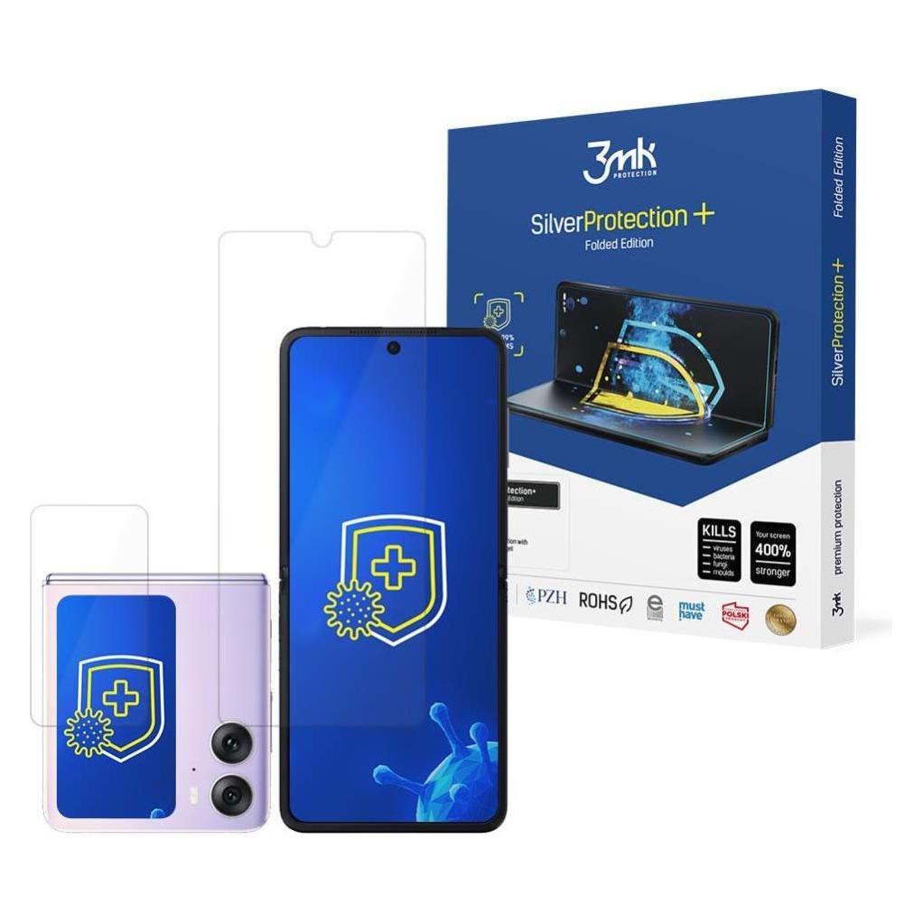3MK SilverProtect Folded Edition Oppo Find N2 Flip Folia Antymikrobowa montowana na mokro (1 Stk., Oppo Find N2 Flip) (3MK4660)