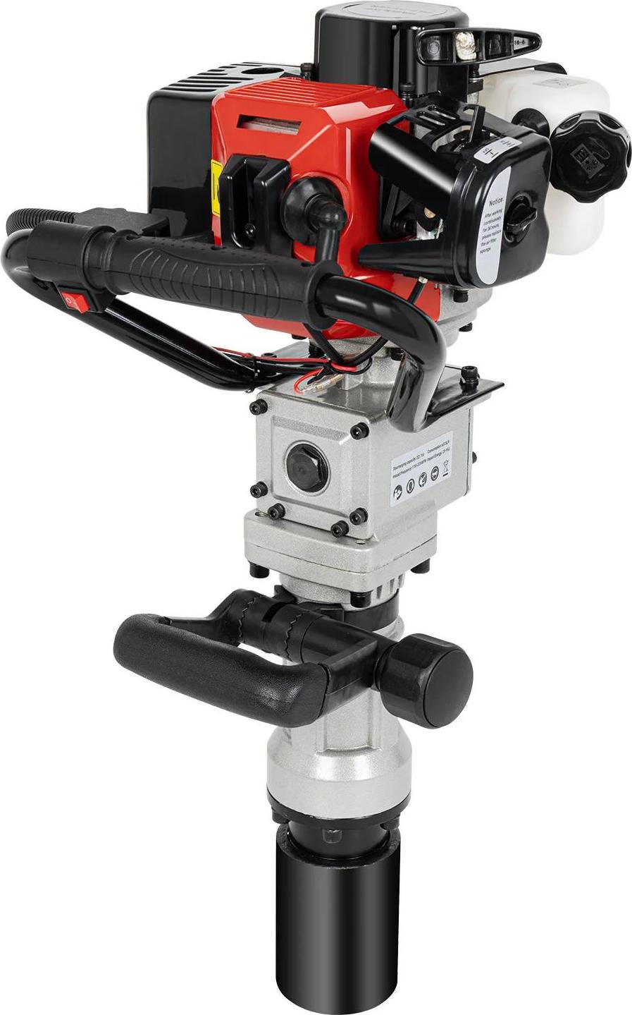 Benzin Pfahlramme / Pfostenramme - 2-Takt 32,7 cm³ - 900 W - 8.500 U/min - Schlagenergie 25-50 J - Tank 0,9 L - Rot/Schwarz