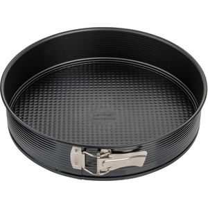 Zenker Backform Black Metallic 6505, mit Flachboden, aus Stahl, Ø 30 cm, schwarz, antihaftbeschichtet, Springform