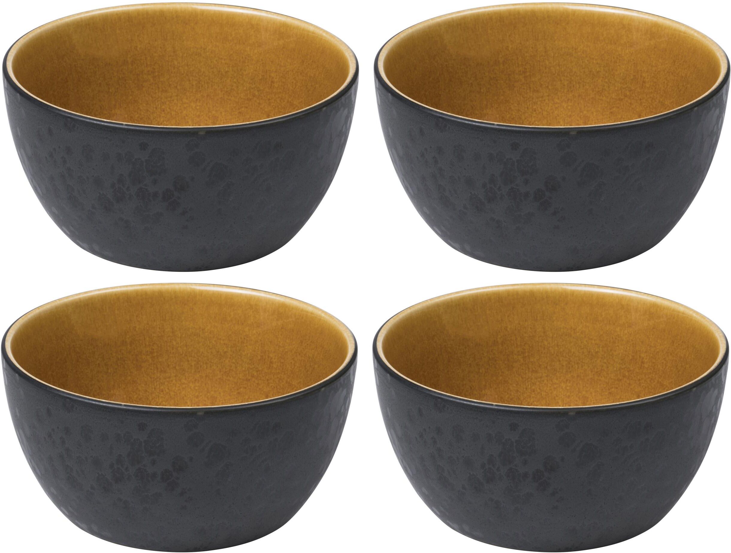 Snackschale BITZ, braun (bernstein), H:7cm Ø:14cm, Steinzeug, Schüsseln, Snackschale bernstein Ø 14cm