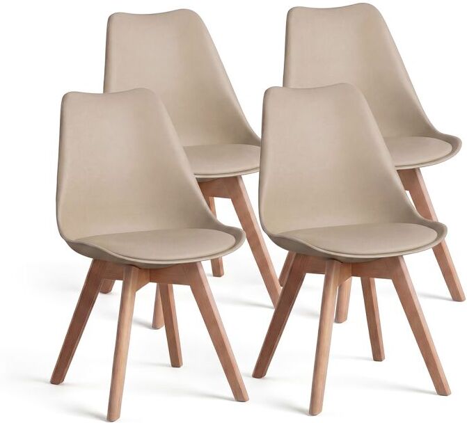 duehome Pack 4 sillas de comedor 49x41 cm Beench - Arena