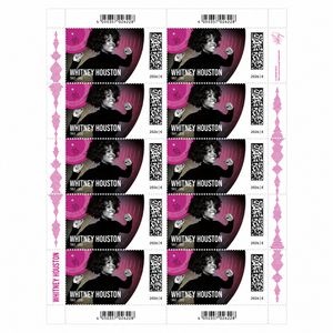 DeutschePost Briefmarken Set, 10 Stück à 95cent, Whitney Houston, Standardbrief/Postkarte, nassklebend