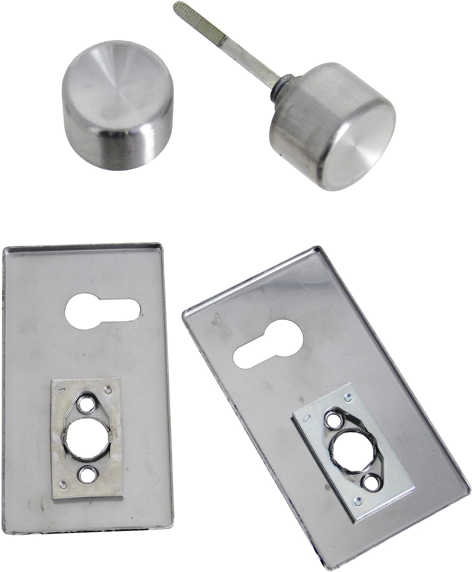 Ensemble à bouton sur plaque horizontale pour clé I finition inox brossé BRICARD 2036021