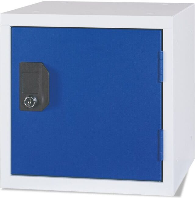 STIER Cube casier 380 × 380 × 380 mm gris clair bleu gentiane empilable (907629)