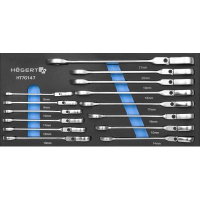 Hogert Technik Ratschen-Ringgabelschlüsselsatz HT7G147