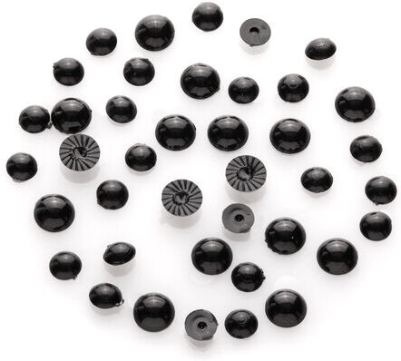 Halbperlen Tieraugen, schwarz, 4 + 5 mm, 40 Stück