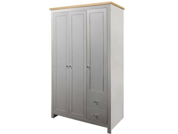 Dorel Home Furnishings Emerald Kleiderschrank MDF Eiche und Grau 2 Schubladen