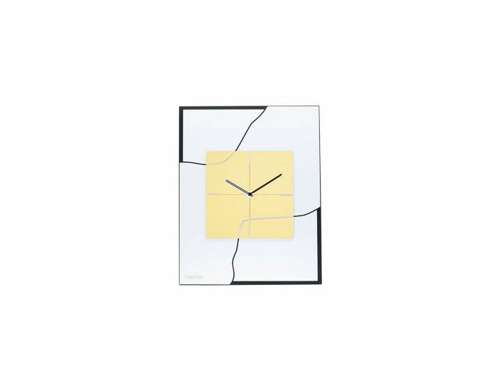 Onzeno Wanduhr Design Weiß 40/51 cm, Kunststoff, 40x50.5x1 cm, Dekoration, Uhren, Wanduhren
