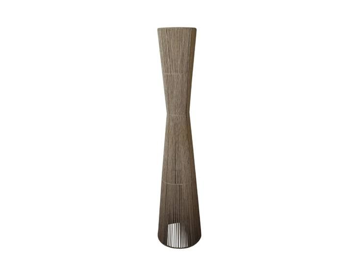 Lampadaire métal naturel abat-jour fibre naturel