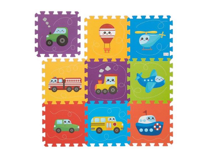 Relaxdays Puzzlematte mit Fahrzeugen
