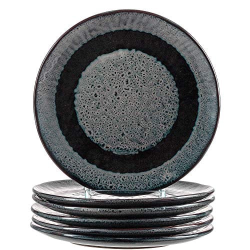 Leonardo Matera Set van 6 keramische borden, antraciet, diameter: 22,5 cm