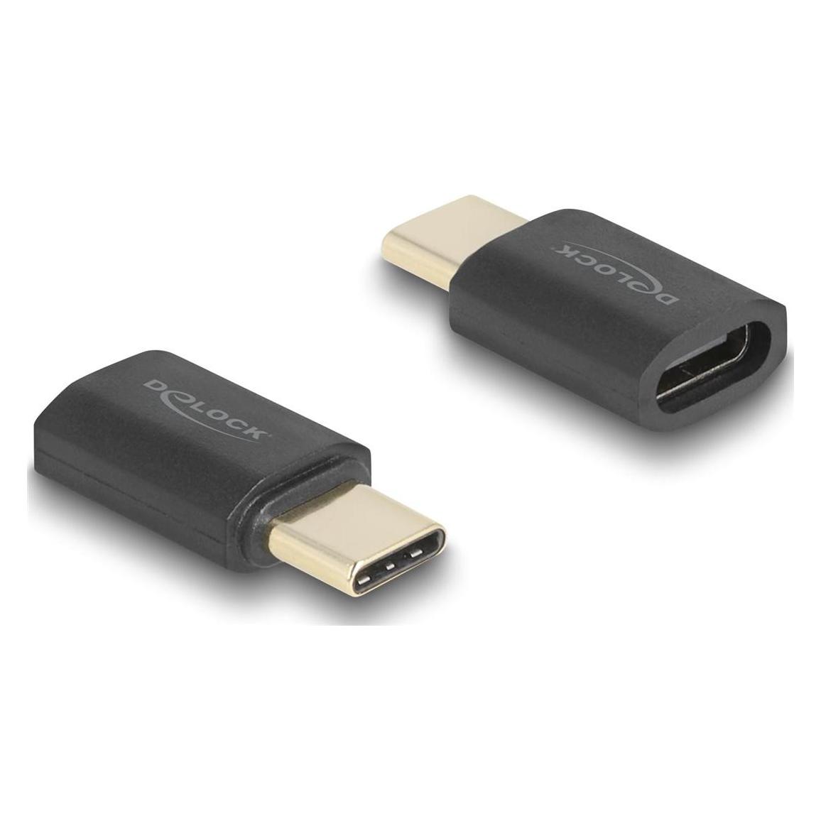 Delock USB Adapter 40 Gbps USB Type-C PD 3.1 240 W Stecker zu Buchse Portschoner 8K 60 Hz (USB-C, USB-C) (60237)