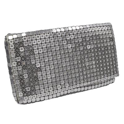 Abendtasche STEUER "Metall Plättchen mit Kristallen", Damen, Gr. B/H/T: 150cm, silber, Taschen Abendtasche