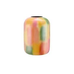 Vase   , gelb , Eisen , Maße (cm): H: 29  Ø: 21