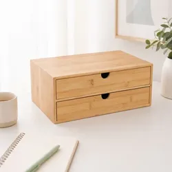 Relaxdays Schubladenbox Bambus Hellbraun