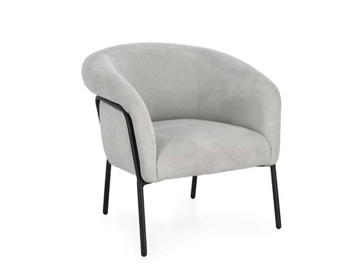 Feeling4Home Sessel Camila aus Stoff, Hellgrau