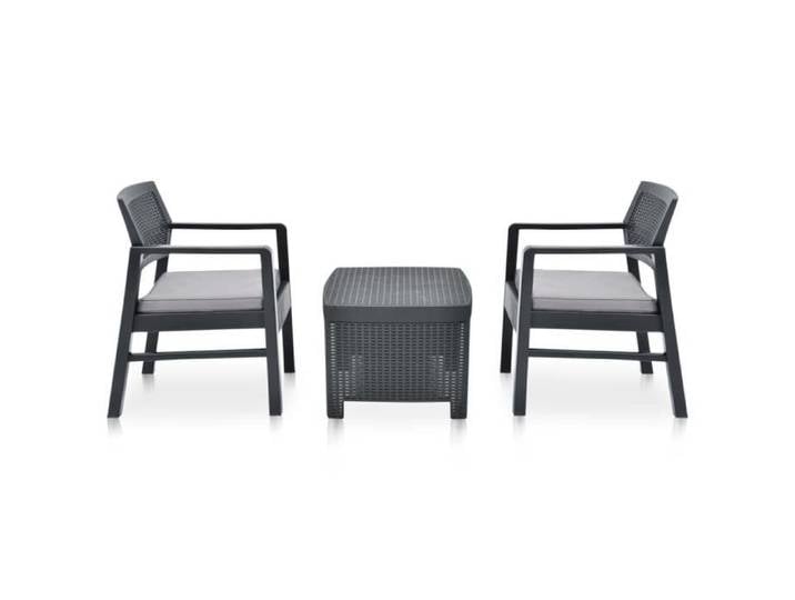 BAO Salon de jardin 3 pcs Plastique Anthracite - 7358244782897