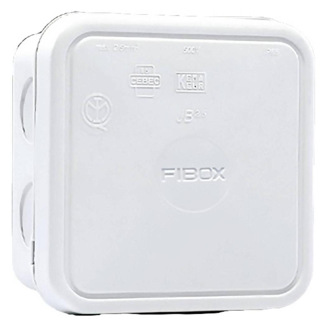Fibox Gehäuse, Abzweigkasten 2.5 mm², 95mm x 95mm x 49mm, Polypropylen, RAL 9010 (8600671)