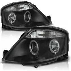LED Angel Eyes Scheinwerfer passend für Citroen C3 02-09 schwarz