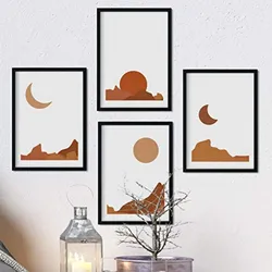POSTER Set mit 4 Wüste de Arizona mit braunen Farbtönen A4 Rahmenlos