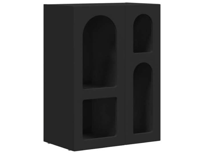 Fisinber Sideboard Schwarz 59x35x80,5 cm Kommode Anrichte Holzwerkstoff Kompakte Flurkommode mit geräumigen Fächern für Wohnzimmer und Esszimmer, pflegeleicht und vielseitig nutzbar.