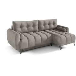 ECKSCHLAFSOFA Malaga Mini universeller Ottomane, Dunkelbeige