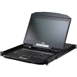 Aten CL3708NX FR KVM-Switch 8-Port, 18,5"-LCD-Konsole (USB HDMI) FR-Layout, KVM Switch, Schwarz