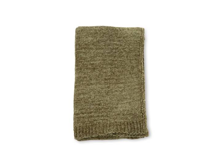 Tagesdecke Silva – 170×130 cm, weiche Chenille - Grün - Chenille - Luxusbetten24