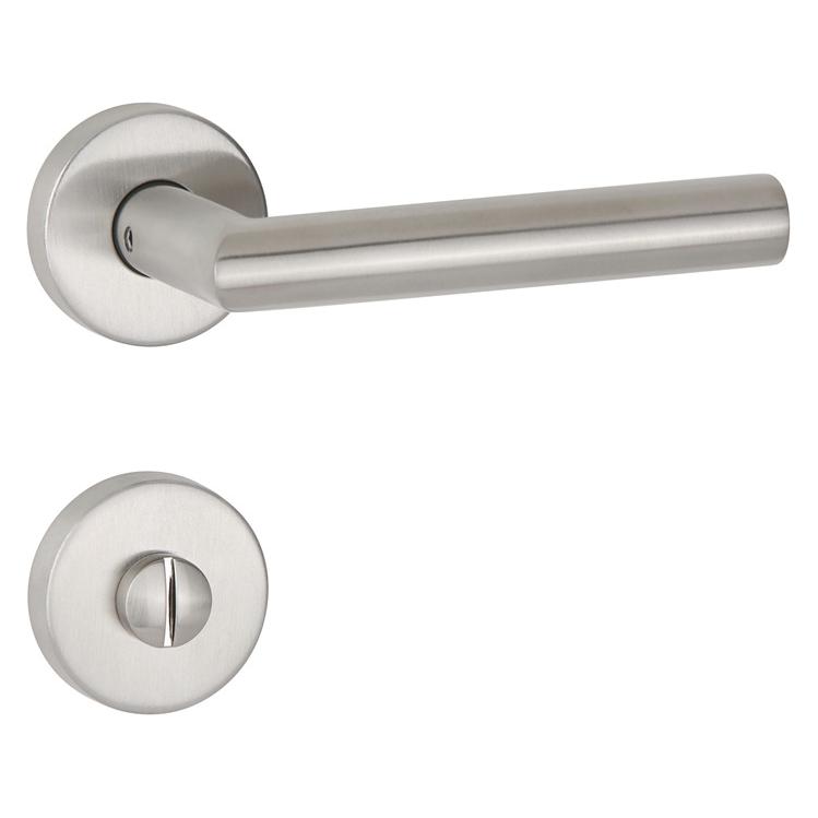 Tecwerk Drückergarnitur Basic 02 Edelstahl 60 Edelstahl matt Gehrung WC DIN links / rechts D/D (2000267253)