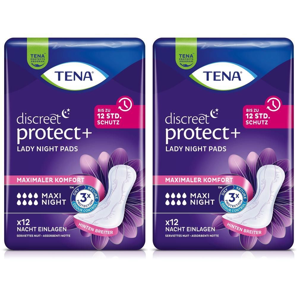 Tena Lady Discreet Inkontinenz Einlagen maxi night 2x 2x12 St Binden