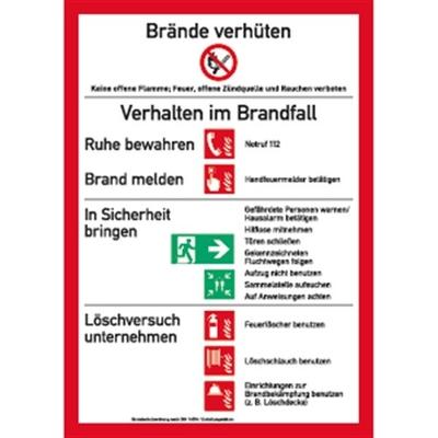 Schild Brandschutzordnung (mit Handfeuermelder), Teil A (2014), Kunststoff, 210x297 mm