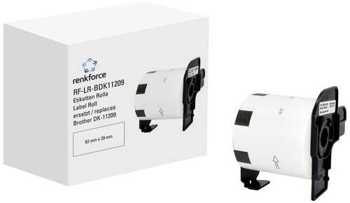 Renkforce Etiketten Rolle Kompatibel ersetzt Brother DK-11209 62 x 29mm Papier Weiß 800 St. Standard Adress-Etiketten RF-6027500