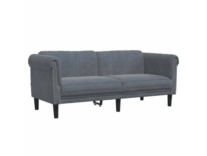 BEST-HOME SOFA-SALON - UU - Canapé à 2 places - gris foncé velours HH397