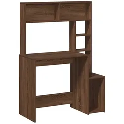 vidaXL Schreibtisch mit Regal Braun Eichen-Optik 100x45x140 cm