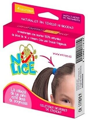 No Lice Coleteros Antipiojos Marron y Negro 4 Unidades