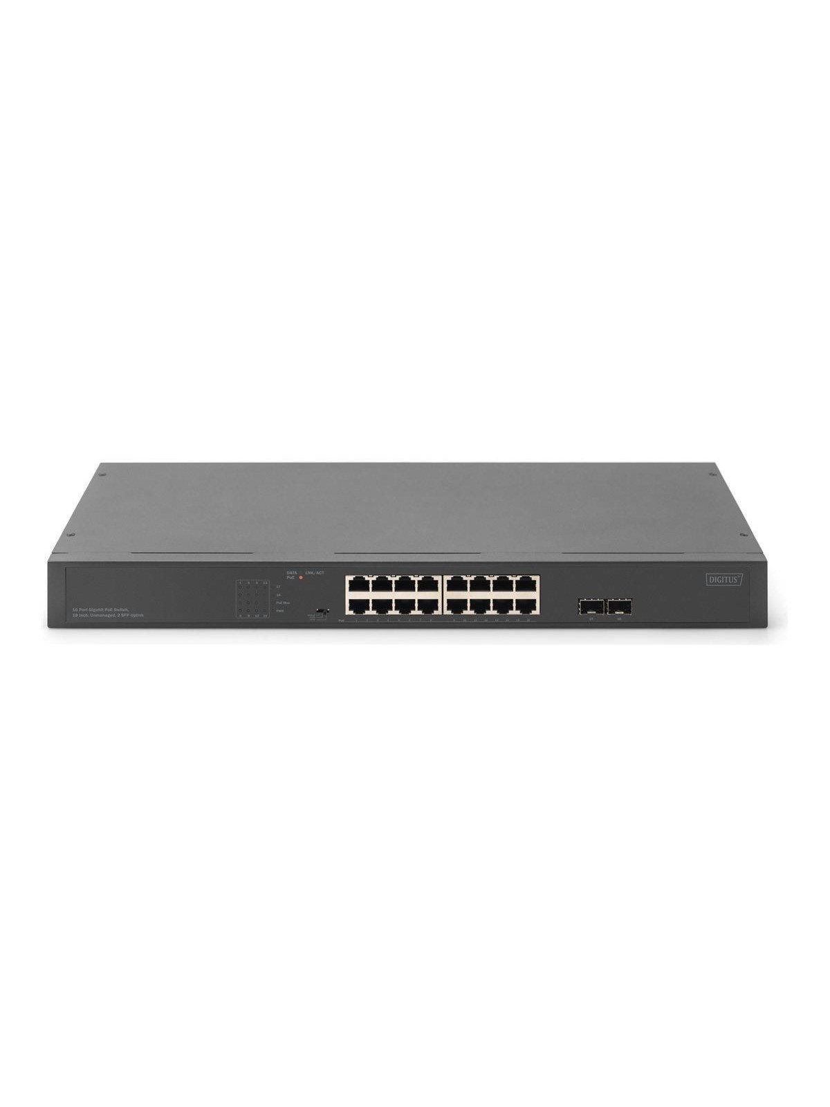 DIGITUS - switch - 19" 2 Uplink ports - 16 ports - unmanaged