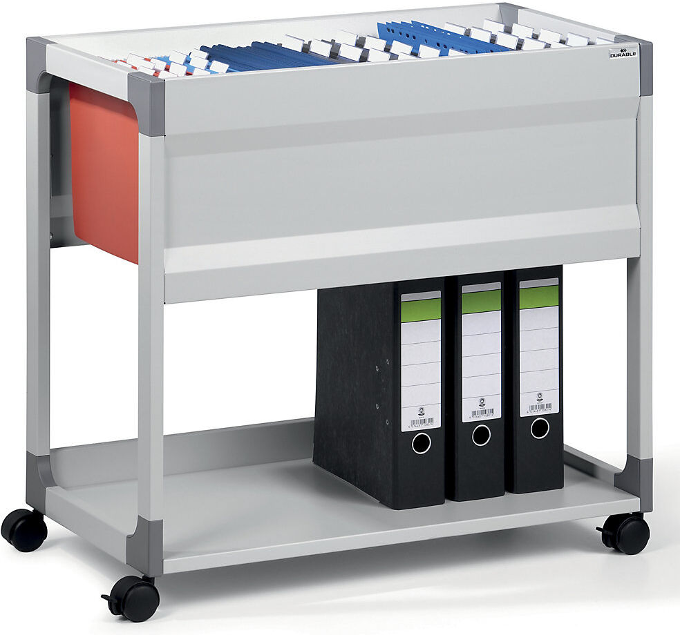 Hängemappenwagen, für 90 Mappen, 1 Etage, 1 Ablageboden, lichtgrau DURABLE