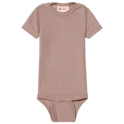 Engel - Baby-Body Kurzarm mit Druckknöpfen an den Schulter - Merinounterwäsche Gr 86/92 braun