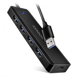 AXAGON HUE-C1A USB-Hub 4+1 Port USB-A (USB 3.0), USB-C® USB 3.0 5 GBit/s Schwarz HUE-C1A