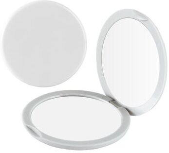 Fusion Finds Compact Travel Makeup Mirror With Magnification & Light white