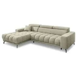 filippo Ecksofa mit Funktion Tom Stoff Beige Natur