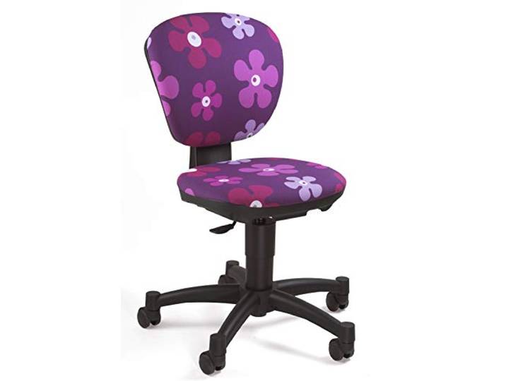 TOPSTAR Kinderdrehstuhl Ergokid 15 Jet Blumen lila mit Hartbodenrollen