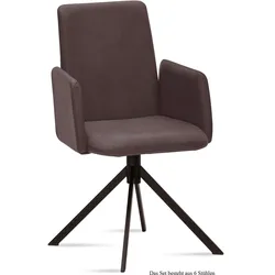 ARMLEHNSTUHL (6er-Set) Drina 52x92x60 Schwarz/Braun