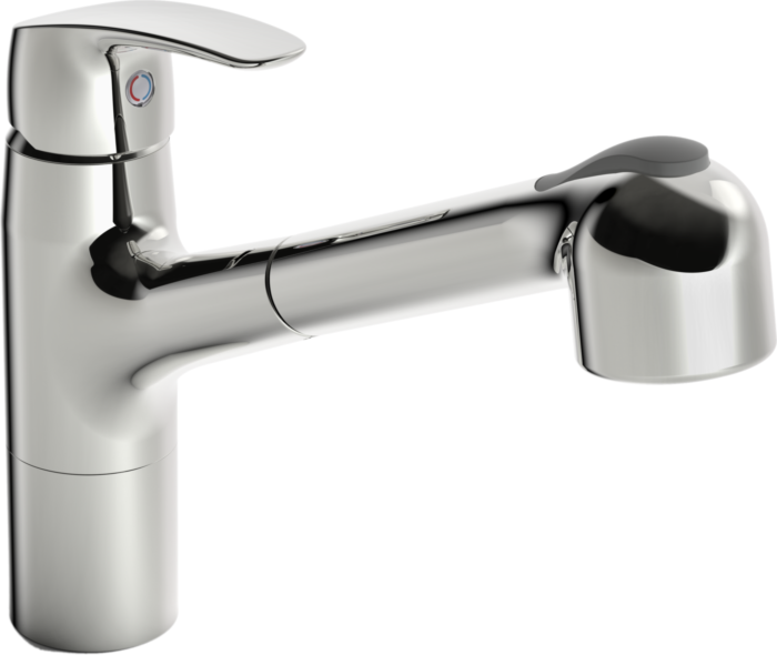 Hansapinto Küchenarmatur 45182283 Ausziehbrause, 2-strahlig, schwenkbar, Ausladung 231 mm, chrom