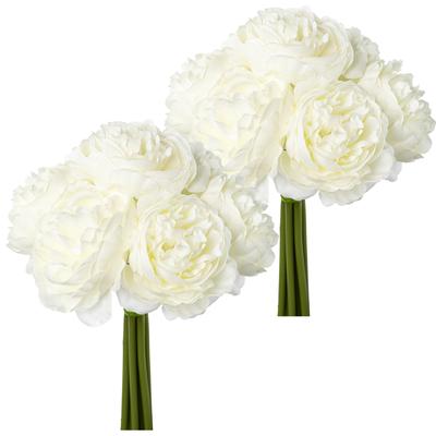 Kunstblumenstrauß CREATIV GREEN "Rosenbouquet", weiß, H:23cm, Kunststoff, Kunstpflanzen, mit üppigen Blüten
